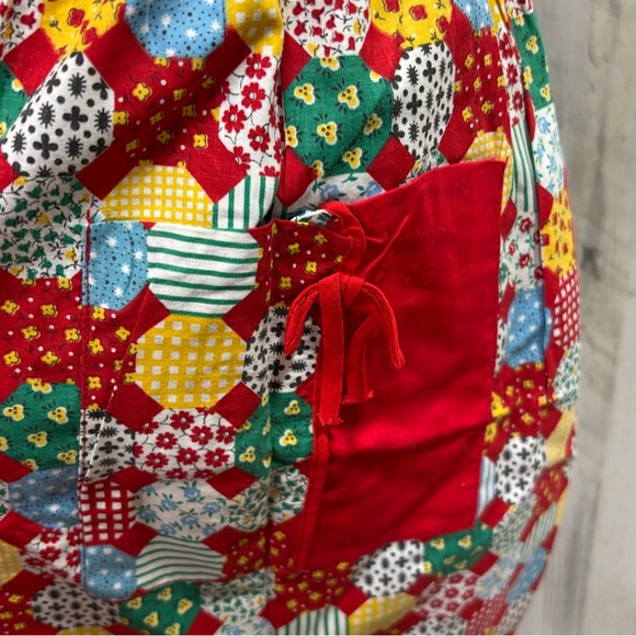 Vintage Handmade Colorful Patchwork‎ Half Apron - Picture 2 of 5